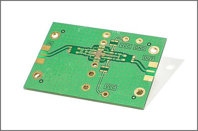 A PCB with larger than usual plane clearance
