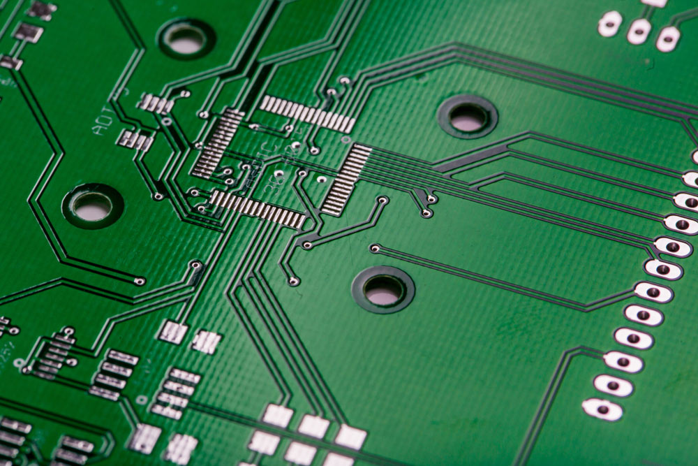 A PCB with multiple traces