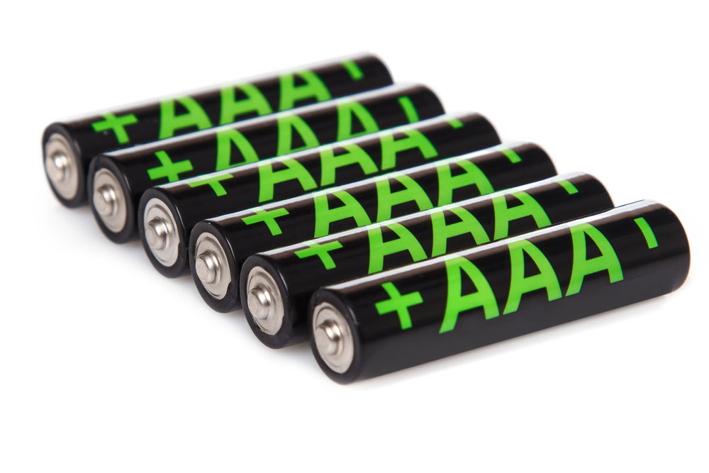 Rechargeable AAA batteries.